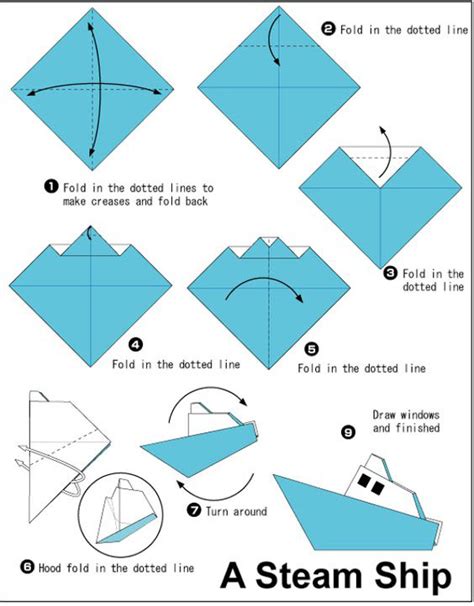 Steam boat Origami | Paper Origami Guide