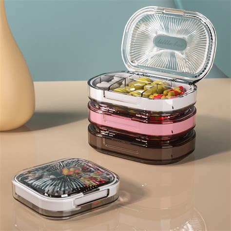 4 6 Grids Transparent Medicine Storage Pill Box For Home Travel Pill