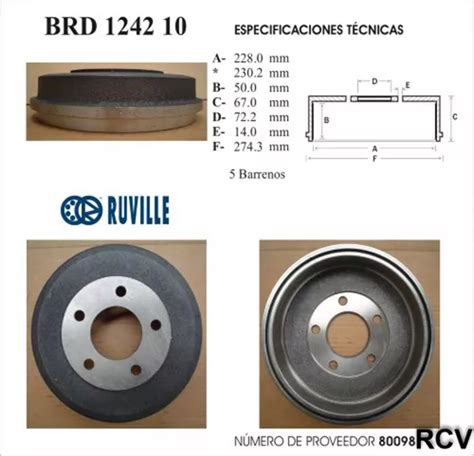 Tambor Frenos Der Izq Trasera Para Ford Escape Env O Gratis