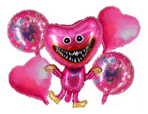 Kit 5pzs Globos Huggy Wuggy Poppy Playtime Fiesta Cumpleaños Meses