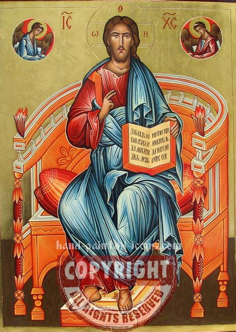 Christ Enthroned In Glory 40x30cm Icon Hand Painted Orthodox Icons