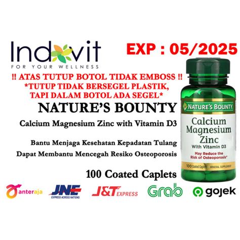 Jual Nature Bounty Calcium Magnesium Zinc Vit D Cap Cegah