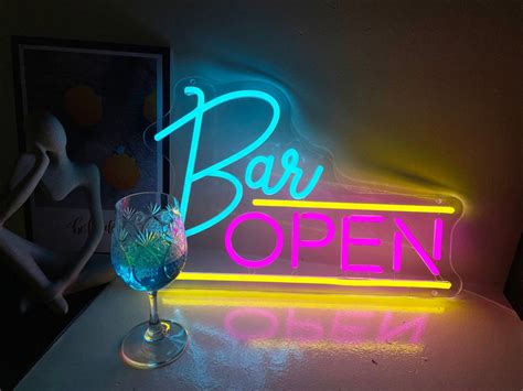 Bar Open Sign Home Bar Neon Sign Open Neon Led Light Bar - Etsy