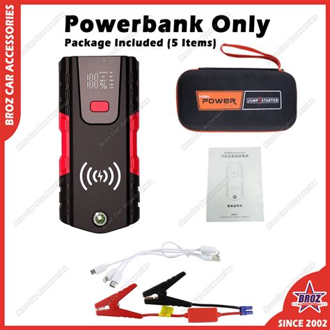 Mah V Car Jump Starter Powerbank Power Bank Emergency Led With