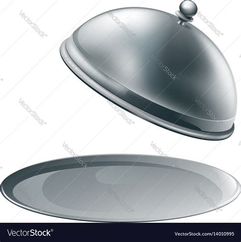 Open silver platter Royalty Free Vector Image - VectorStock