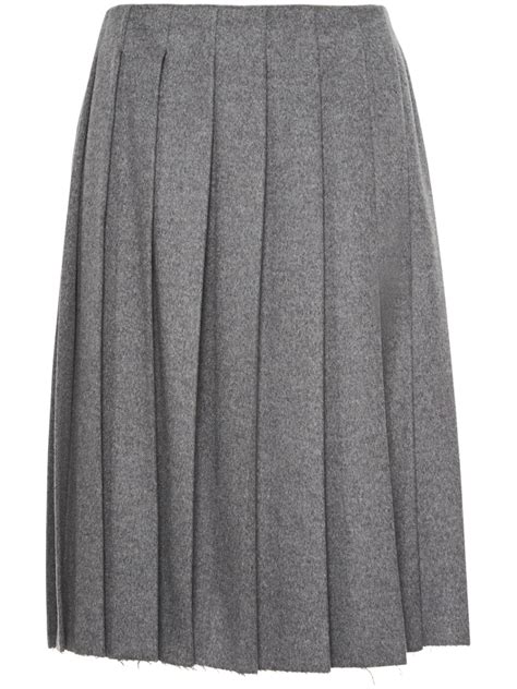 Miu Miu Velour Pleated Midi Skirt Farfetch