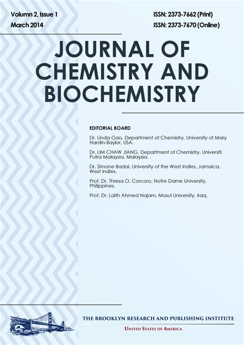 Journal Of Chemistry And Biochemistry Jcb