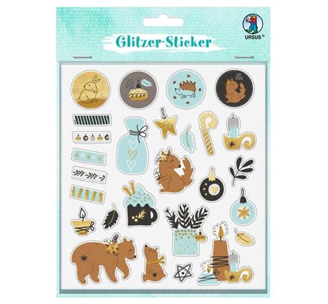 Assortiment de stickers pailletés Hiver Loisirs créatifs VBS