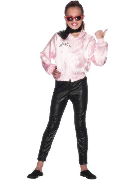 Child Pink Ladies Grease Sandy Fancy Dress Costume Jacket Famous Kids ...