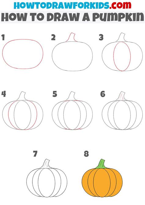 How To Draw A Pumpkin Easy Drawing Tutorial