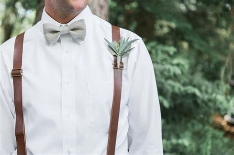 B Events On Instagram Suspenders Bow Ties And Greenery Boutonnieres