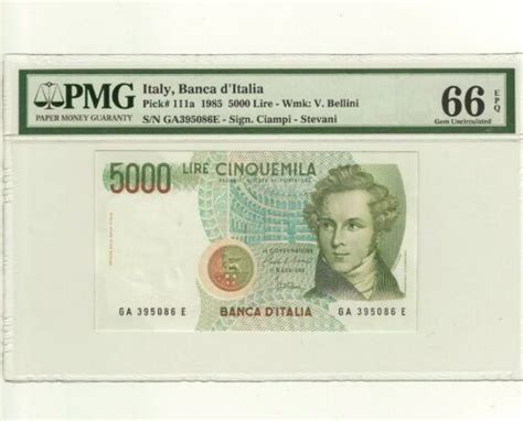 Pmg Italy Banca D Italia Italian Lire Pick A Epq Gem