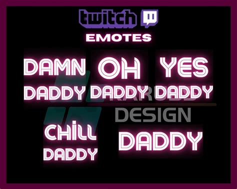 5 Twitch Emotes Neon Daddy Emote Neon Emote Yes Daddy Chill Daddy