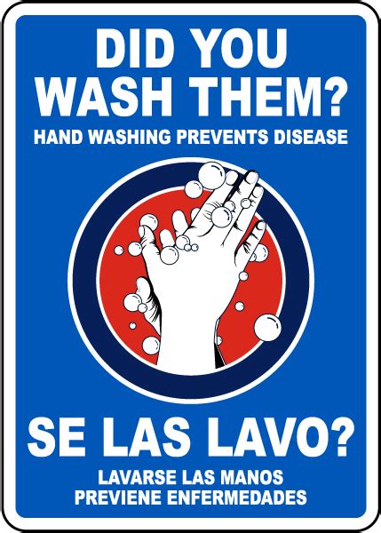 Bilingual Did You Wash Them Sign Save 10 W Discount