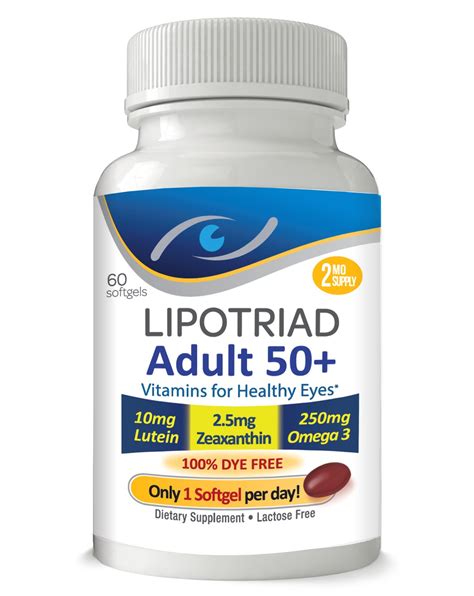 Lipotriad Adult 50 Eye Vitamin And Mineral Supplement W 10mg Lutein