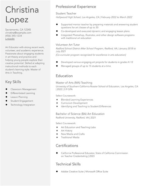 Education Resume Examples And Templates For 2024