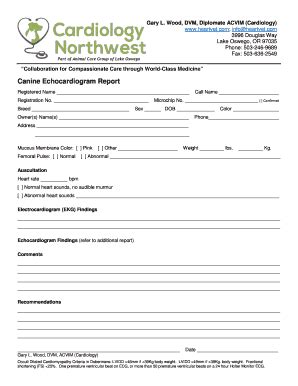 Fillable Online Echocardiogram Report Fax Email Print Pdffiller