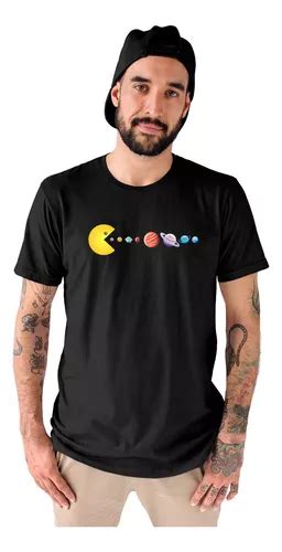 Camiseta Masculina Planetas Pac Man Game Geek Nerd Dtf Parcelamento