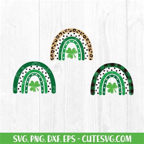 St Patricks Day Rainbow SVG, Lucky Clover SVG, Leprechaun SVG