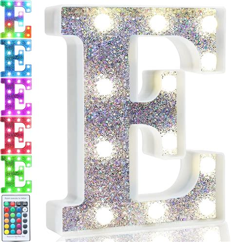 Pooqla Letras Iluminadas Coloridas Letras LED Plateadas De Marquesina