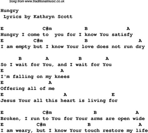 Contemporary Christian Music Worship Lyrics Chords For Hungry