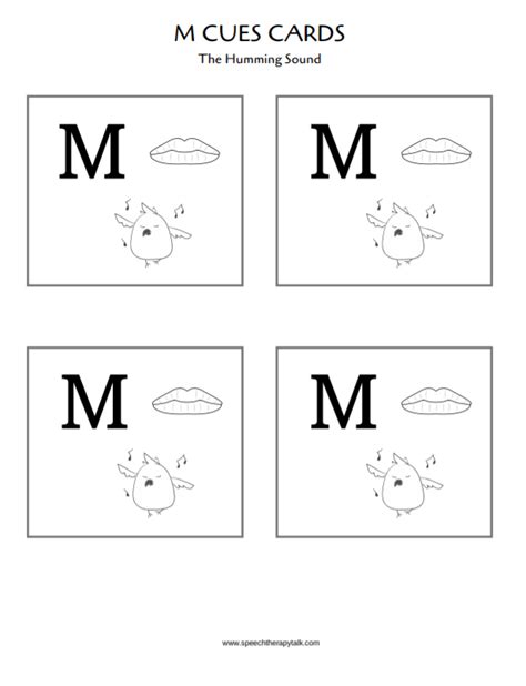 M Cue Cards Handout Speech Therapy Talk Membership