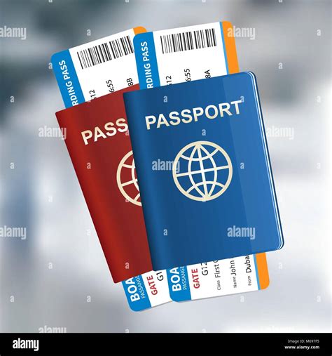 Two International Passports With Tickets On The Airport Background Air