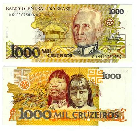 Brasil Billete 1000 Cruzeiros 1990 Unc Cuotas sin interés