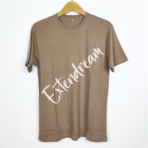 Jual Extendream Kaos Polos Warna Coklat Susu Milo Cotton Combed 30s