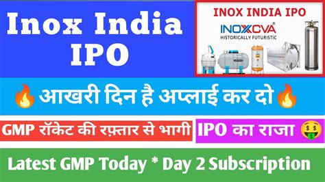 Inox India Ipo Latest Gmp Day