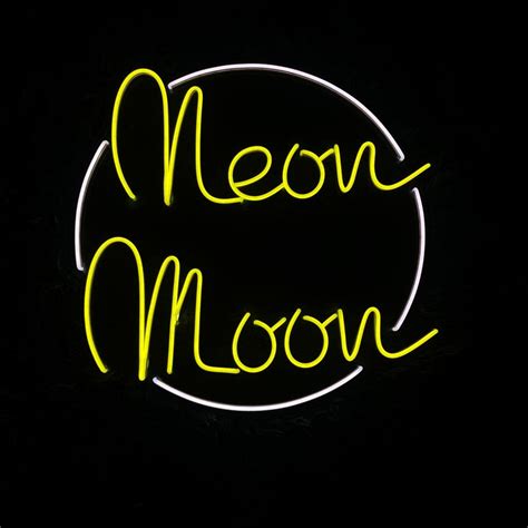 Handmadetneonsign Neon Moon Neon Sign, Neon Moon LED Light Wall Art ...