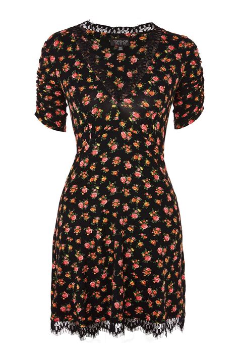 Lace Trim Ditsy Floral Print Tea Dress New In Fashion New In