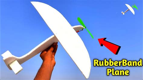 How To Make Rubber Band Propeller Plane Flying Plane Made Of Thermocol