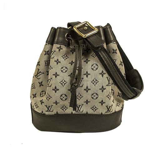 Louis Vuitton Blue Monogram Mini Lin Noelie Bag Drawstring BUCKET Mini