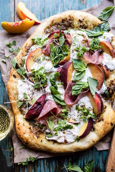 Peach Burrata Pizza With Honey Balsamic Half Baked Harvest