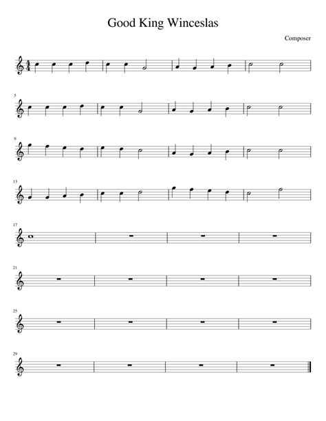 Good King Wenceslas Sheet Music For Saxophone Alto Solo