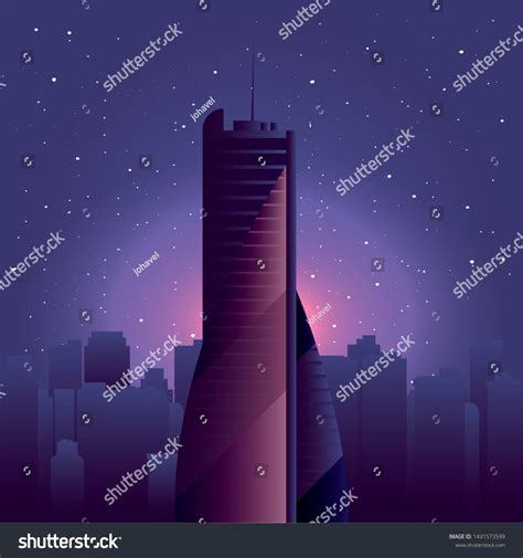 Skyscraper Urban City Town Sky Background Stock Vector Royalty Free