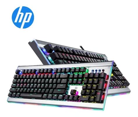 Teclado Mecanico Led Rgb Gamer Gk520 Em Metal Hp Preto Frete grátis