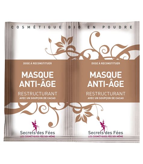 Masque Visage Anti âge Restructurant Bio Cacao 2x4 5g Secrets Des Fées