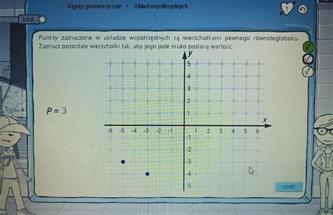 Punkty zaznaczone w układzie współrzędnych są wierzchołkami pewnego