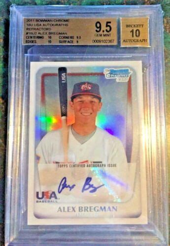 Alex Bregman 2011 Bowman Chrome USA Prospect Refractor Autograph Auto