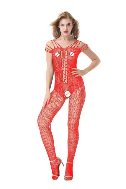 Aliexpress Buy Hot Women Sexy Lingerie Mesh Body Stocking Hollow Out Sex Crotchless