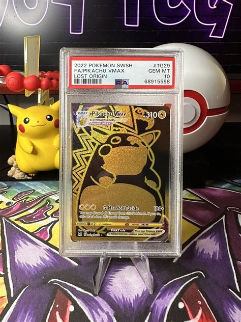 Pikachu Vmax Gold Tg Tg Lost Origin Psa Pokemon Card Values Mavin