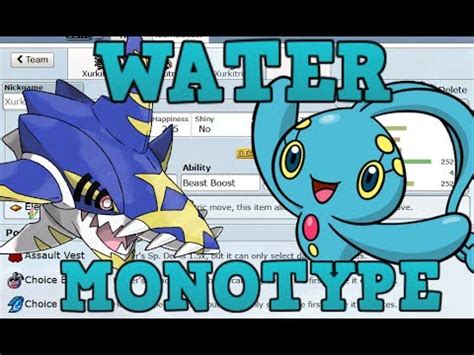 Pokemon Showdown Water Type Monotype Team YouTube