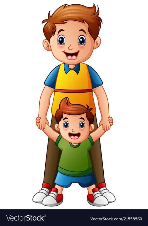 Father with son holding hand together Royalty Free Vector