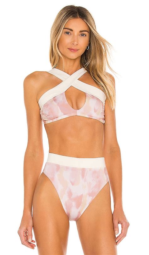 Kya Coco Reversible Bikini Top In Rose Quartz Rose Gold Revolve