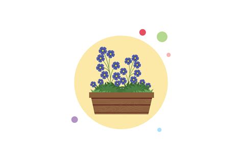 Spring Flower Long Pot 7 Circle Bubble Graphic By Raysaozora · Creative