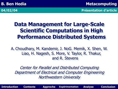 Ppt Data Management For Large Scale Scientific Computations In High