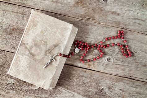 Very Old Prayer Book And Rosary Stock Image Colourbox