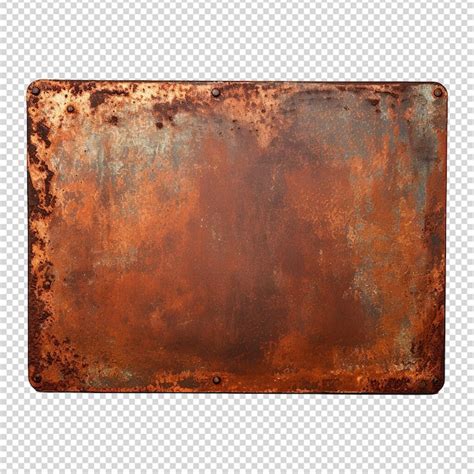 Premium PSD Rusty Metal Plate Isolated On Transparent Background